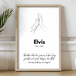 Erinnerungsposter-Pfote-Hand